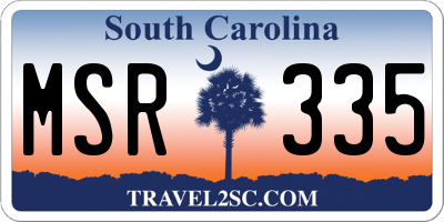 SC license plate MSR335