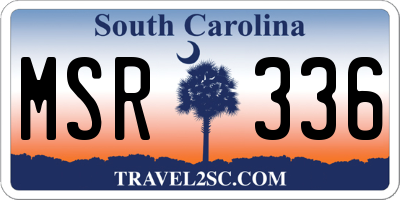 SC license plate MSR336