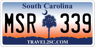 SC license plate MSR339