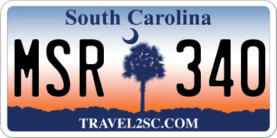 SC license plate MSR340