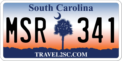SC license plate MSR341