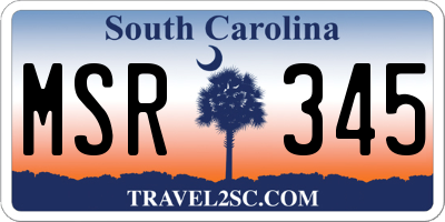 SC license plate MSR345
