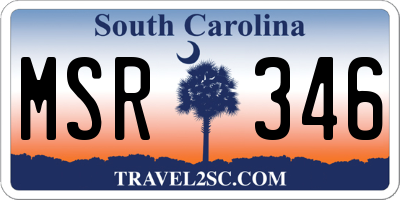 SC license plate MSR346