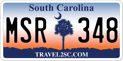 SC license plate MSR348