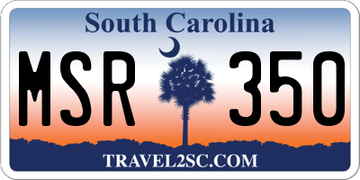 SC license plate MSR350
