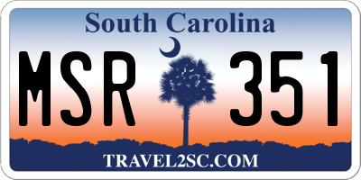 SC license plate MSR351
