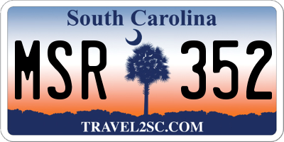 SC license plate MSR352
