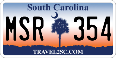 SC license plate MSR354