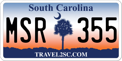 SC license plate MSR355