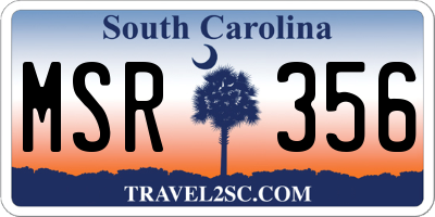 SC license plate MSR356