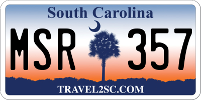 SC license plate MSR357