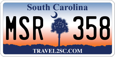 SC license plate MSR358