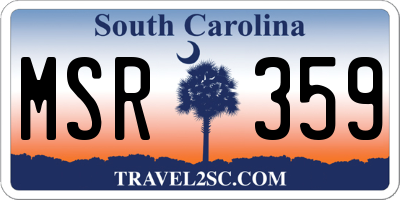 SC license plate MSR359