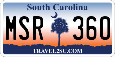 SC license plate MSR360