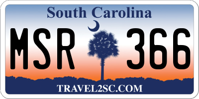 SC license plate MSR366