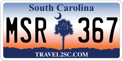 SC license plate MSR367