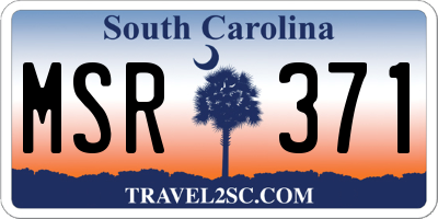 SC license plate MSR371