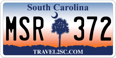 SC license plate MSR372