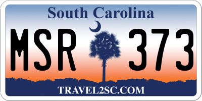 SC license plate MSR373