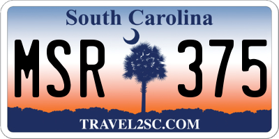 SC license plate MSR375