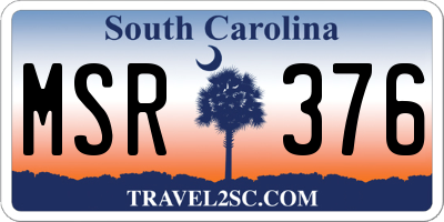 SC license plate MSR376
