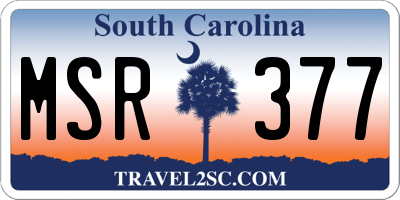 SC license plate MSR377