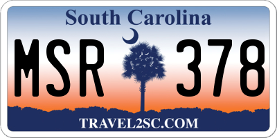 SC license plate MSR378