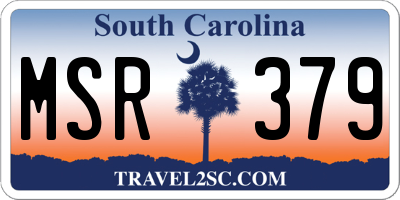 SC license plate MSR379