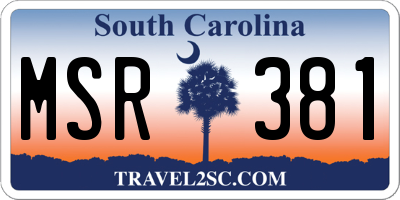 SC license plate MSR381