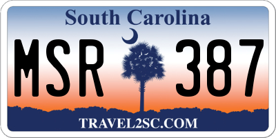 SC license plate MSR387