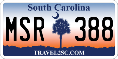 SC license plate MSR388