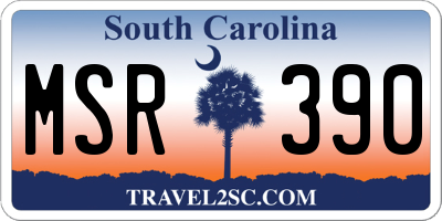 SC license plate MSR390