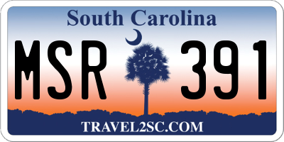 SC license plate MSR391
