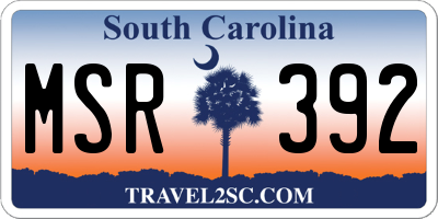 SC license plate MSR392