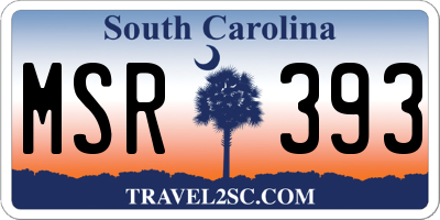 SC license plate MSR393