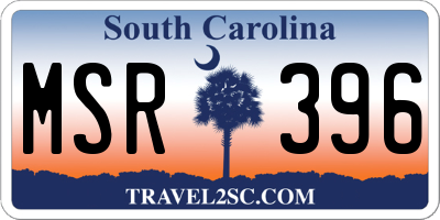 SC license plate MSR396