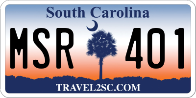 SC license plate MSR401
