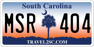 SC license plate MSR404
