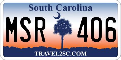 SC license plate MSR406