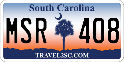 SC license plate MSR408