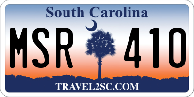 SC license plate MSR410