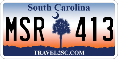 SC license plate MSR413