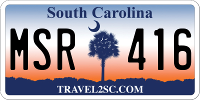 SC license plate MSR416
