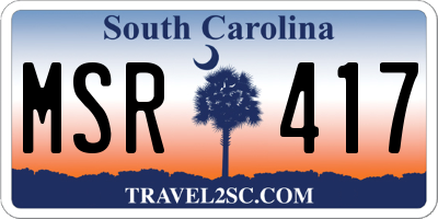 SC license plate MSR417