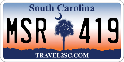 SC license plate MSR419
