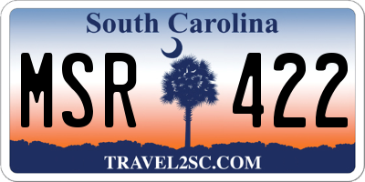 SC license plate MSR422