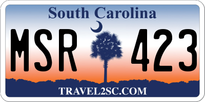 SC license plate MSR423
