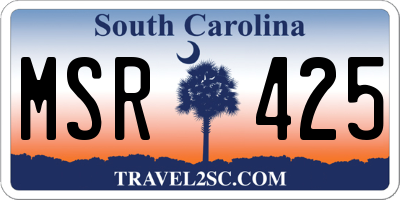 SC license plate MSR425