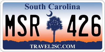 SC license plate MSR426