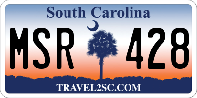 SC license plate MSR428